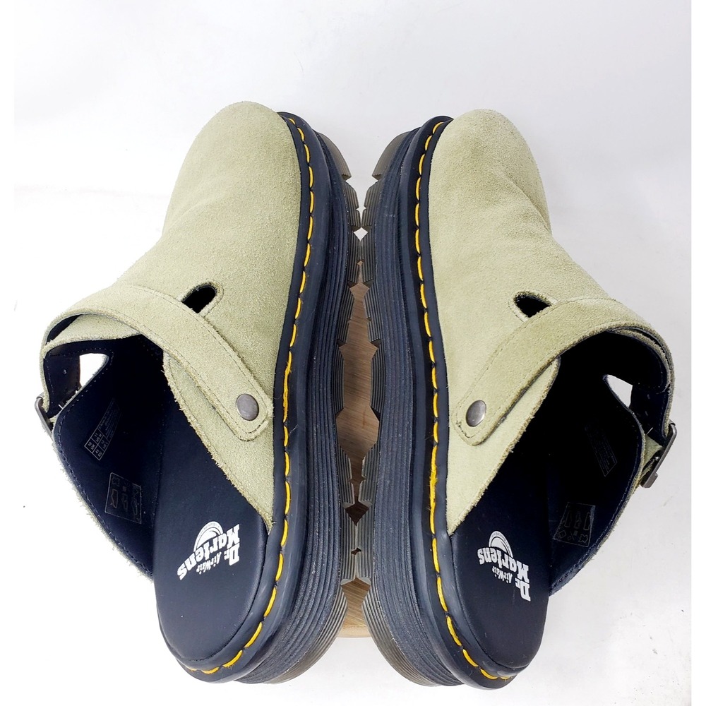 Dr Martens Shoes Mens 11 Zebzag Mule Green Suede Strap Chunky Platform Shoes - Picture 11 of 14